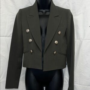 Bar III Cropped Double- Notch-Lapel Women's Blazer XXS